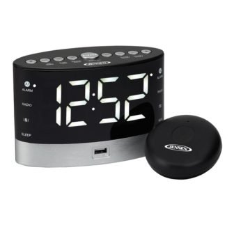 Black AM/FM Alarm Clock Radio with Wireless Under Pillow Vibrator
