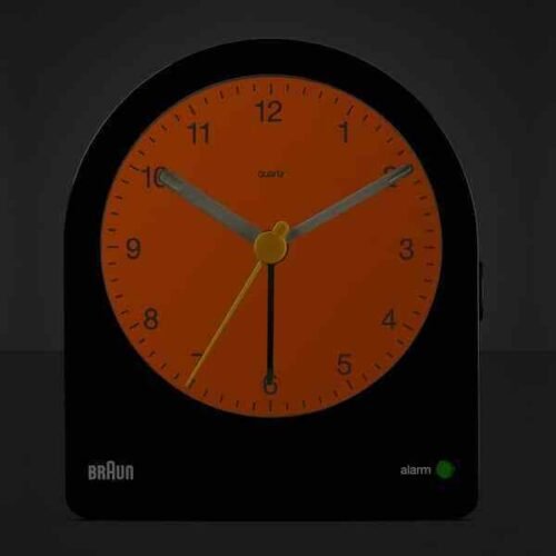 Black Analog Alarm Clock Snooze Light Digital Display Battery Operated Indoor