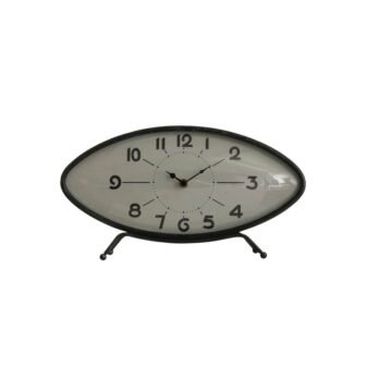 Black Analog Metal Decorative Mantel Clock