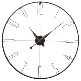 Black Analog Metal Wall Clock