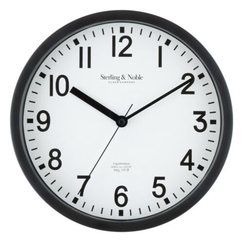 Black Analog Round Modern Wall Clock