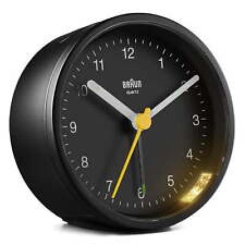 Black Analogue Alarm Clock with Snooze, Light, and Quiet Quartz Movement