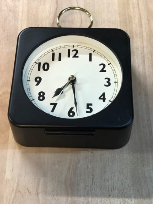 Black And Gold Analog Alarm Clock Office Desk Decor