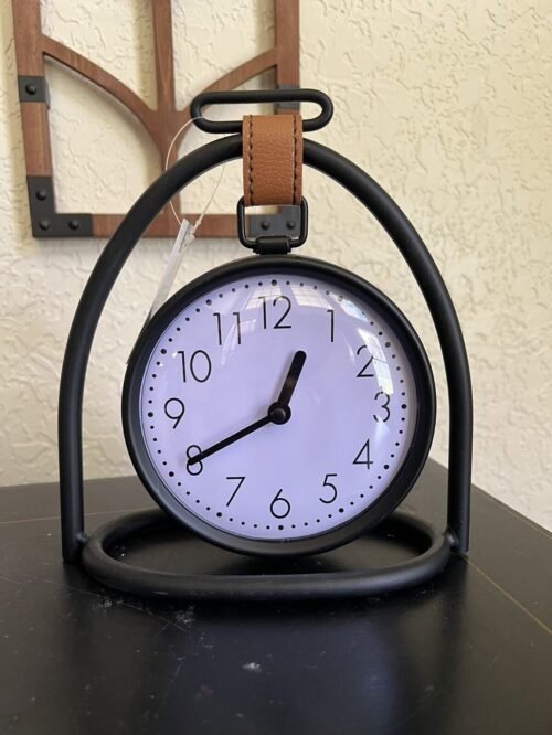 Black and Tan Hanging Pocket Watch Table Desk Clock