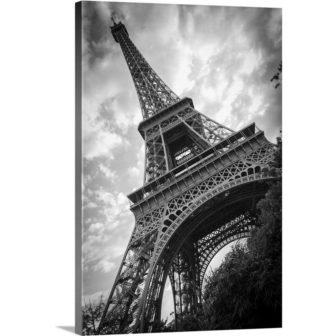 Black and White Eiffel Tower by Circle Capture Canvas Wall Art