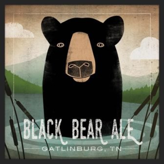 Black Bear Ale Framed Giclee Typography Art Print 26 in. x 26...