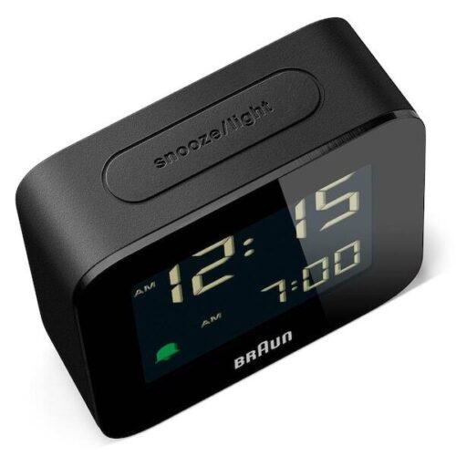 Black Digital Travel Battery Operated Snooze Negative LCD Display Alarm Clock