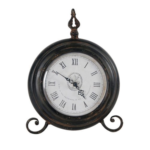 Black Elias Table Clock 9X2X11.5"