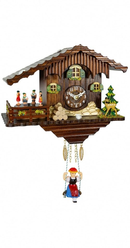 Black Forest Clock Swiss House, turning dancers TU 265 SQ NEW