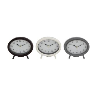 Black Metal Analog Clock (Set of 3)
