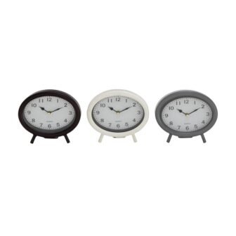 Black Metal Analog Clock (Set of 3)