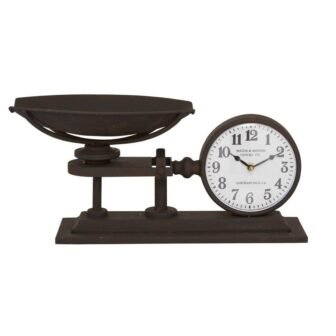 Black Metal Traditional Analog Tabletop Clock
