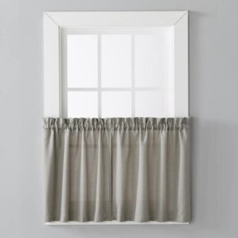 Black Solid Rod Pocket Curtain - 57 in. W x 36 in....