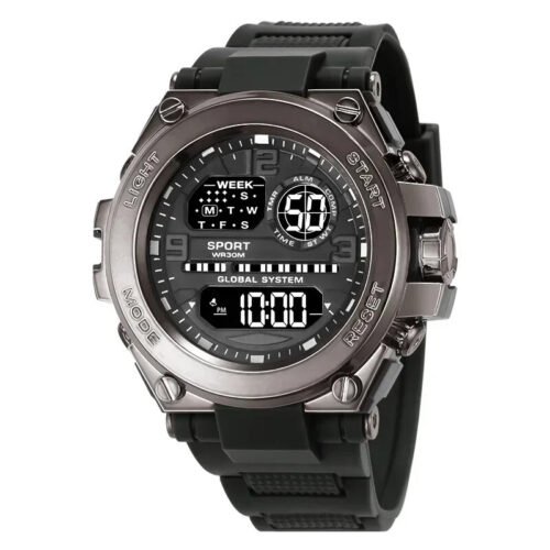 Black Waterproof LED Digital SportsWatch for Kids, Students & Men – Alarm WATCH.