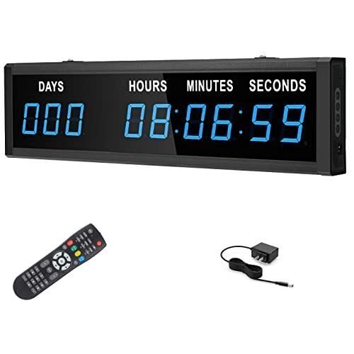 Blue 1.8" 9Digits Large LED Countdown Count Up Days Clock with Remote Christm...