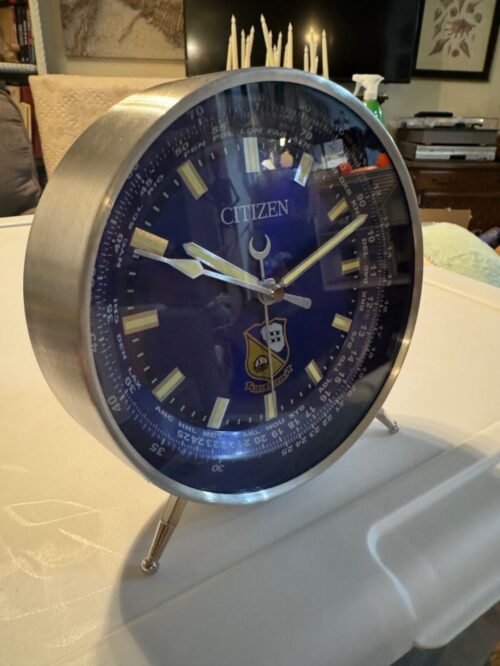BLUE ANGELS Citizen Desk Clock Blue Dial Steel 6" Diameter CC2301-GWP
