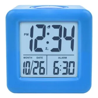 Blue Soft Cube LCD Alarm Clock with Smart Light photo Blue Soft Cube LCD Alarm Clock with Smart Light featured image