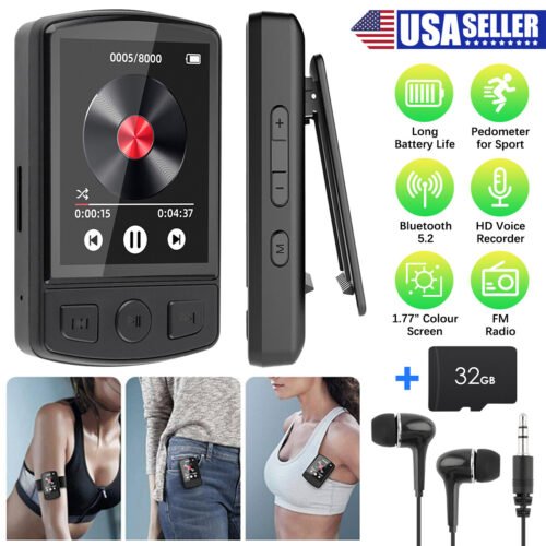 Bluetooth MP4/MP3 Lossless Music Player FM Radio Recorder Sport 128GB Support