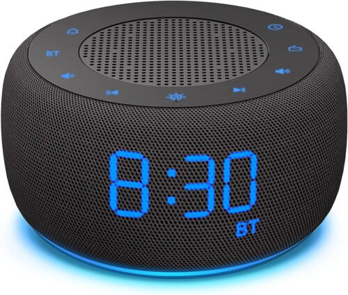 Bluetooth Speaker Alarm Clock with FM Radio - High Fidelity Black