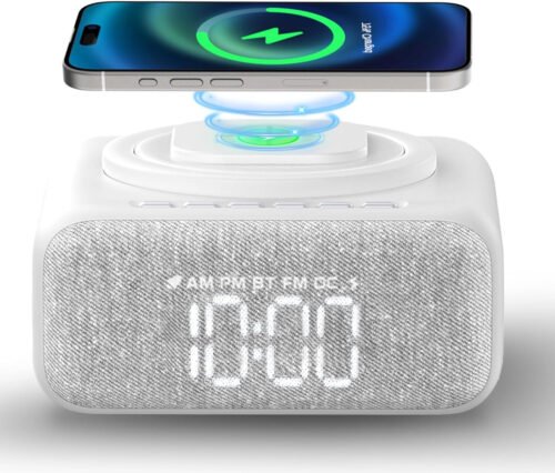 Bluetooth Speaker Bedroom,Wireless Charger,Alarm Clock Radio,Sound Machine,Wh...