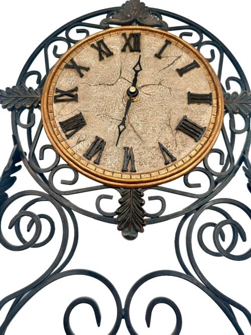 Bombay Vintage Ornate Wrought Iron Wall Clock - Rustic Roman Numerals