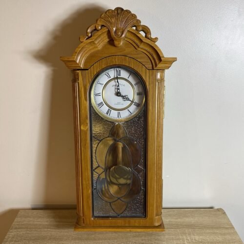 Boston Clock Co Quartz Pendulum Wall Clock Westminster Chime Glass Door