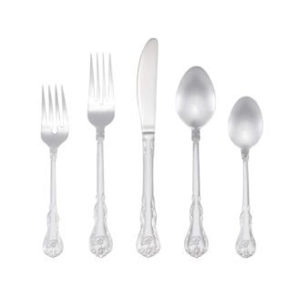 Bouquet Monogrammed Letter B 46-Piece Silver Stainless Steel Flatware Set (Service for...
