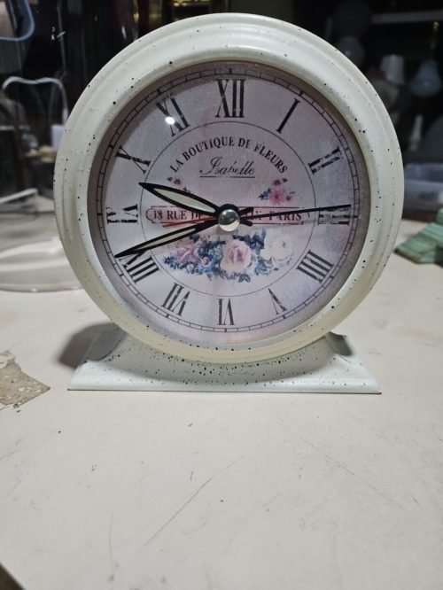 Boutique De Fleurs French Country Shelf.desk Bedside Alarm CLOCk 6"
