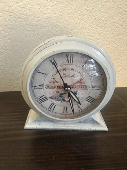 Boutique De Fleurs French Country Shelf.desk Bedside Alarm CLOCk 6"