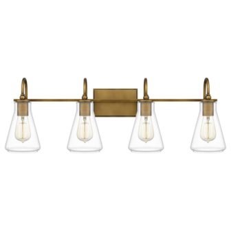 Boyton 33 in. 4-Light Weathered Brass Vanity Light