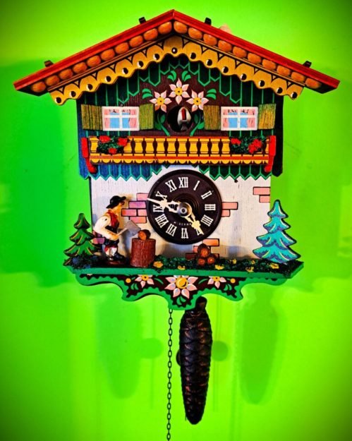 Boy Wood Chopper Quarter Hour Novelty Cuckoo Clock