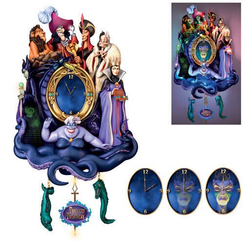 Bradford Exchange Disney Classic Villains Timeless Treachery Cuckoo Clock