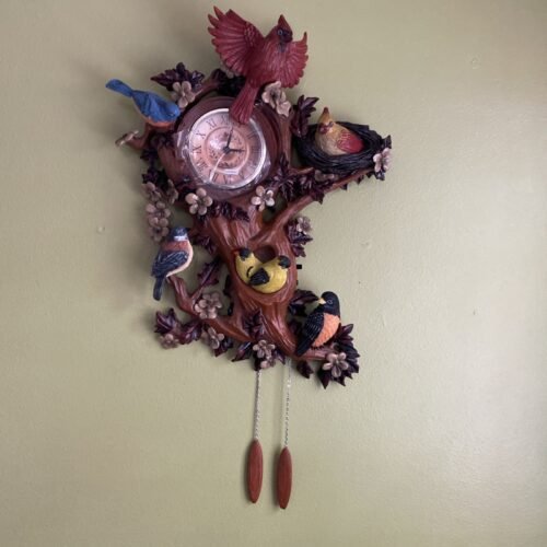 Bradford Exchange Treetop Chorus Sculptural Clock 2017 Limited Edition Tested