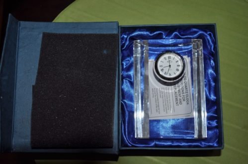 Brand NEW Badash Clock H4.5X3.5 inch Crystal Half Moon Handmade