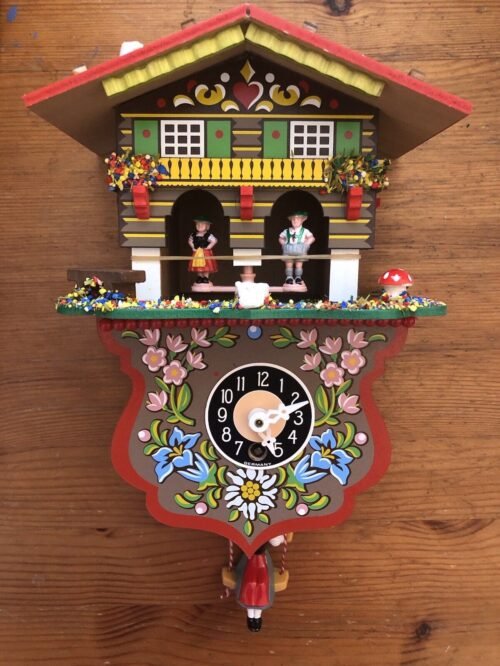 Brand New Black Forest Novelty Clock With Weatherhouse