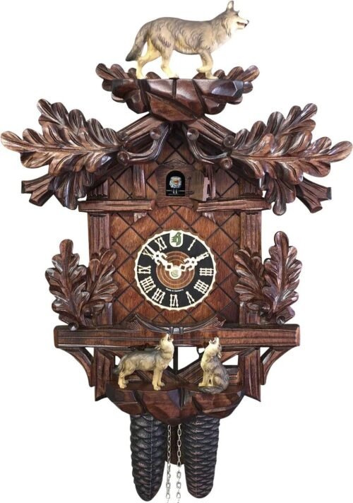 Brand New Hones 8 Day Hand Crafted Certified Wolf Cuckoo Clock from Germany