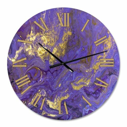 Brand New Oversized Marbled Rippled Texture I Wall Clock By East Urban FLG44
