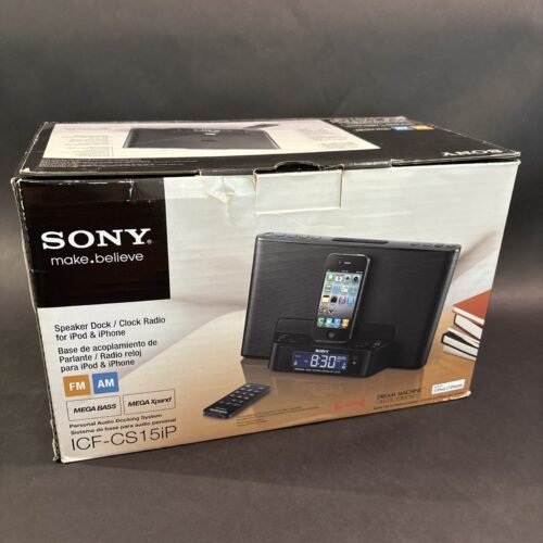BRAND NEW! Sony Speaker Dock Station Clock Radio For iPhone ICF-CS15iP