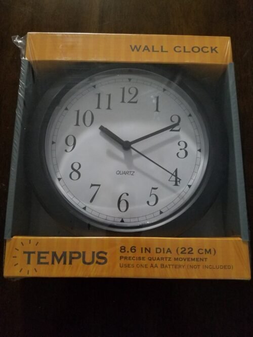 Brand New Tempus Wall Clock Plastic (TC1001B) - Sealed