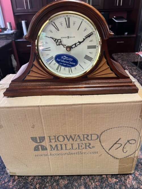 BRAND NEW UNUSED VINTAGE HOWARD MILLER TRISTAN MANTLE CLOCK 635-111 BOX, MANUAL