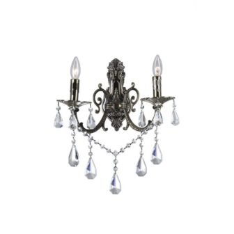 Brass 2 Light Wall Sconce With Antique Brass Finish