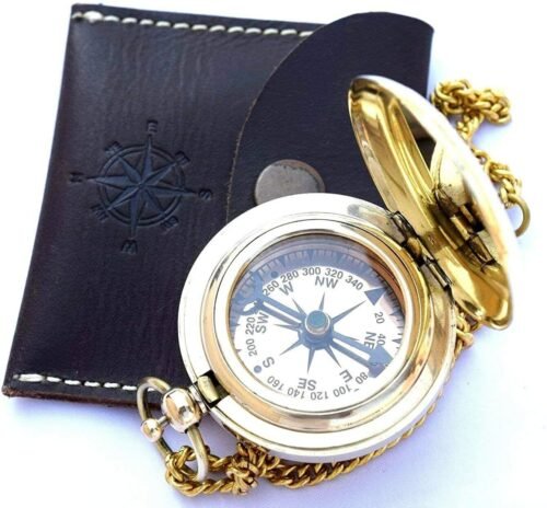 Brass Golden Sundial Compass. Sun Clock