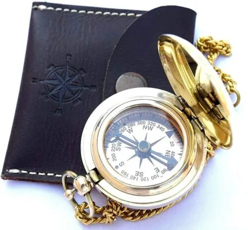 Brass Golden Sundial Compass. Sun Clock