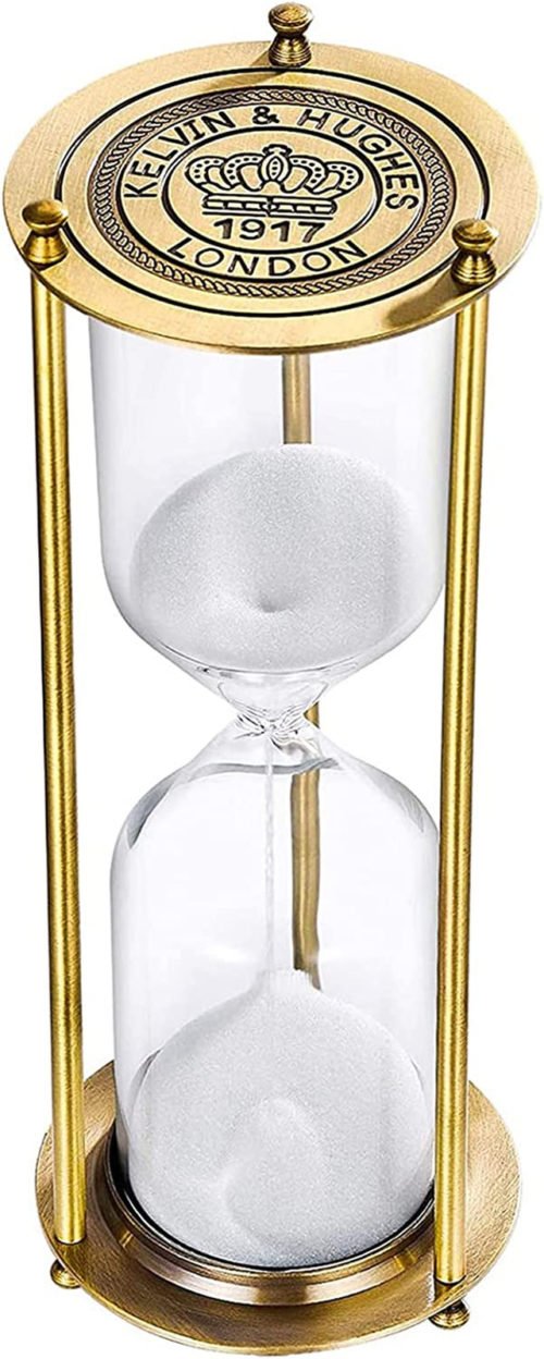 Brass Hourglass Sand Timer 60 Minute,Vintage Engraving Sand Clock,Large Reloj De