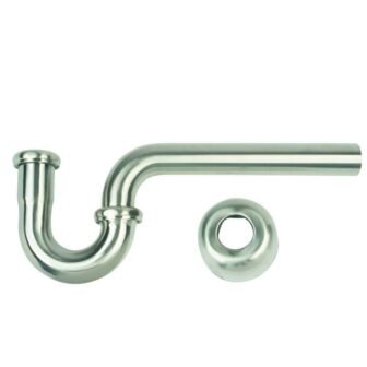 Brass P-Trap Assembly with Box Escutcheon and 1-1/4 in. O.D. J-Bend in...