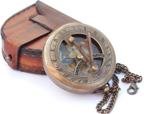 Brass Sundial - Push Open Compass - Steampunk Accessory – Unique Gift for Men -