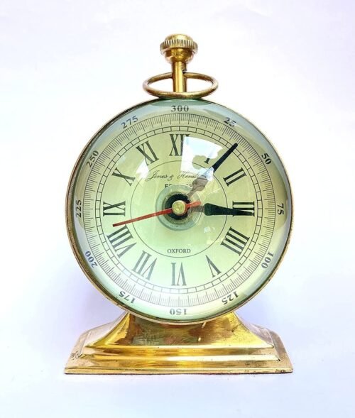 Brass Table Clock Handmade Nautical Vintage Maritime Small Table Watch 5 Inch