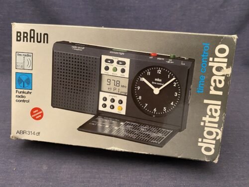 Braun 3869 ABR 314df Analog Clock Digital Radio w Box 314 Alarm Vtg Rare WORKS
