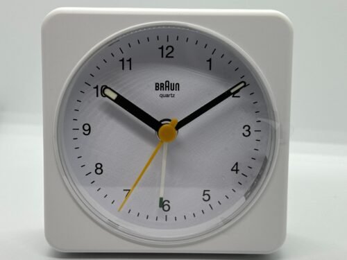 BRAUN BC03W SLEEK WHITE ALARM CLOCK - LIGHT