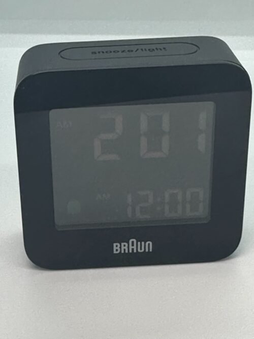 BRAUN BC08B DIGITAL TRAVEL ALARM CLOCK BLACK LCD SNOOZE BACKLIGHT